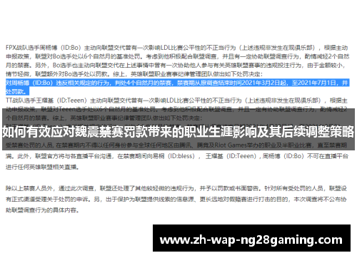 如何有效应对魏震禁赛罚款带来的职业生涯影响及其后续调整策略