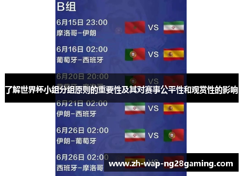 了解世界杯小组分组原则的重要性及其对赛事公平性和观赏性的影响